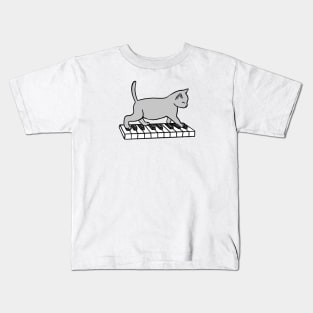 Cat Playing Piano Kids T-Shirt